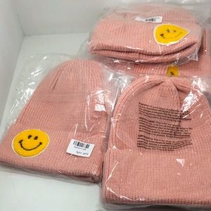 BUNDLE of TWO Light Pink Beanies NEW